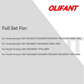 Front & Rear Brake Shoes for Honda Rancher 350 2000-2006/ Honda Rancher 400 2004-2007/Honda Foreman 400 1995-2003/Honda Foreman 450 1998-2004