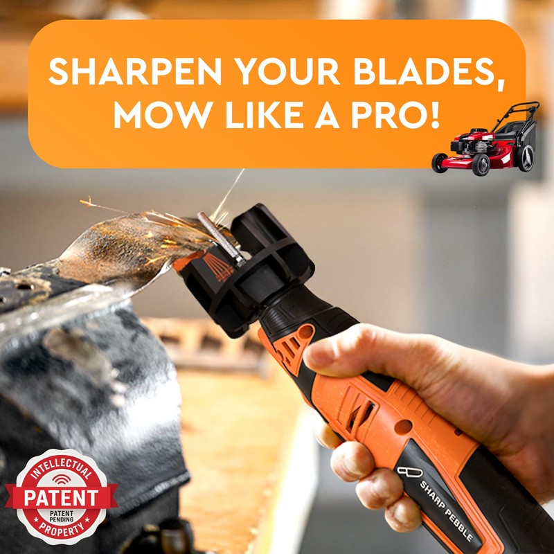 Sharp Pebble Cordless Lawn Mower Blade Sharpener – Adjustable 20°-