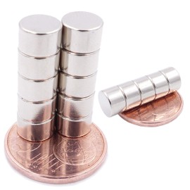 Brudazon 15 Mini Disc Magnets 8 x 5 mm N52 Strongest Level Neodymium Magnets Ultra Strong Power Magnet for Model Making, Photo, Whiteboard, Notice Board, Fridge, Crafts, Magnetic Disc Extra Strong