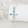 YAFEINI Cross Necklace for Women Sterling Silver Cross Pendant Necklace