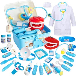 BUYGER Kids Doctors Set Case for Kids Educational Toys for 3 Year Old Boys Medical Play Fancy Dress Up Clothes for Boys, Girls
