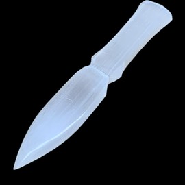 140g, 7.5"x1.3"x0.6", Natural Untreated Selenite Knife Dagger (Satin Spar) Crystal, Home Decor, Metaphysical, Collectible, from Morocco, B36312