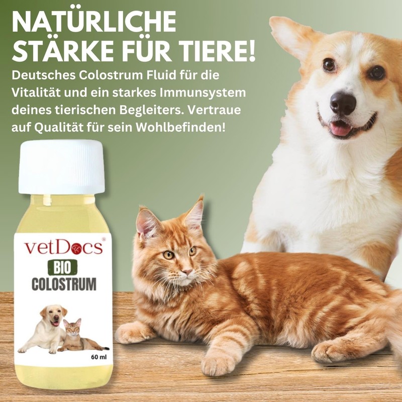 vetDocs Organic Colostrum Liquid, Colostrum Dog, Colostrum Cat with Powerful