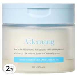 Aardman Marine Kelp Aqua Moisture Toner Pad 280ml, 60 sheets, 2 pieces / 아드망 마린 켈프 아쿠아 모이스처 토너 패드 280ml, 60매입, 2개