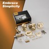 NCSEN Brushed Gold Door Knobs with Camelot Trim, 2 Pack