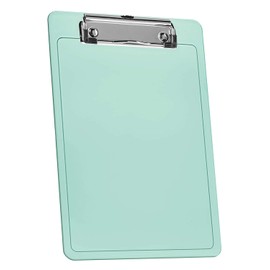 Acrimet Clipboard Memo Size A5 (23,5 cm x 16 cm) Low Profile Clip (Plastic) (Clear Green Color) (3 Pack)