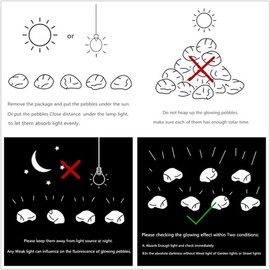 Hayodo Glow in The Dark Garden Pebbles Stone for Walkway Yard and Décor (Blue 200Pcs)