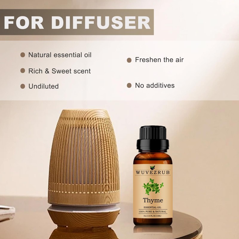 Thyme Essential Oils 10ML, 100% Pure and Natural Thyme Essential