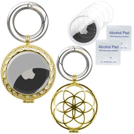 [JANSSE] Compatible Airtag Protective Case for Air Tag, Metal Protective Shell Protective Case Compatible with Tracker Protective Holder with Key Chain for Air-tag, Storage Cover, Tag Holder, Locator,