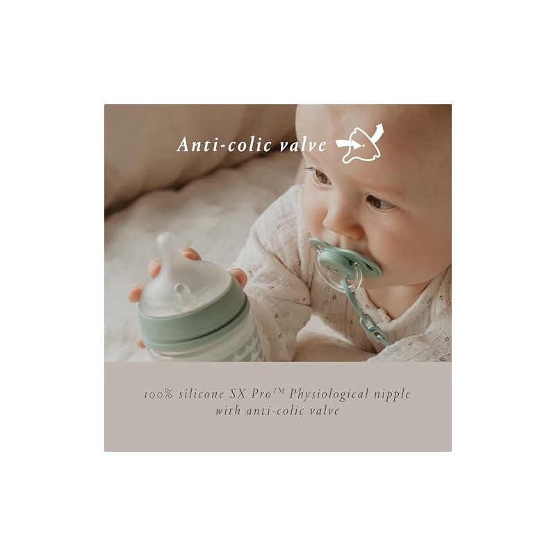 Suavinex, Biberón Anticólicos, 3 Meses, 8 Oz, Rosa