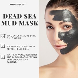 AMIRA Dead Sea Mud Clay Facial Mask Purifying Detox Anti Age Pore Minimizer 6 OZ