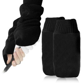 FINGER TEN Winter Golf Gloves Mittens Unisex Glove Anti-slip Thermal Sports, Winter Golf Gloves Mitts Men Women with Fleece Windproof Lining for Outdoor Golfer Golf Accessories (Black, M)