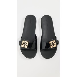 Tory Burch Women's Buckle Slides, Perfect Black/Gold/Perfect, 7 Medium US