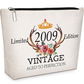 GevGuxLuo 16th Birthday Gifts for Women Makeup Bag, 16 Years Old Birthday Gifts for Daughter Granddaughter Friends Bestie,Turning 16 Cosmetic Bags 2009 Anniversary Cosmetic Travel Bag