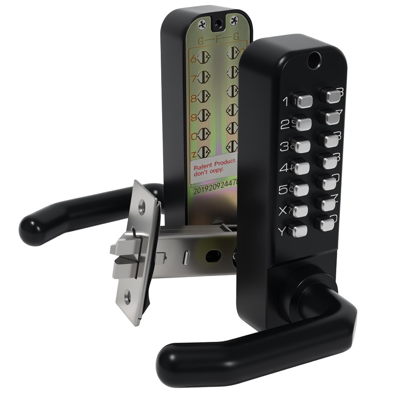 Double-Sided Keyless Entry Door Lock, Mechanical Keypad Double Door Lock