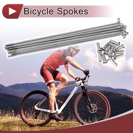 A ABSOPRO 12 Set 14G Bicycle Spokes 133mm Bike Wheel Spokes 304 Stainless Steel Silver Tone