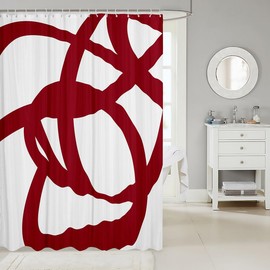 jejeloiu - Cortina de ducha de 182 x 213 cm, diseño geométrico a rayas para baño, cortina de baño geométrica, arte moderno, abstracto, accesorios de baño para niños