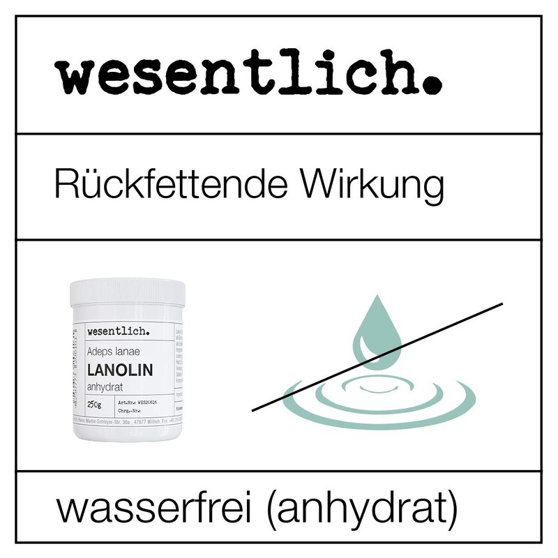 Lanolin wool fat anhydrate, 500 g, water-free and hardly any
