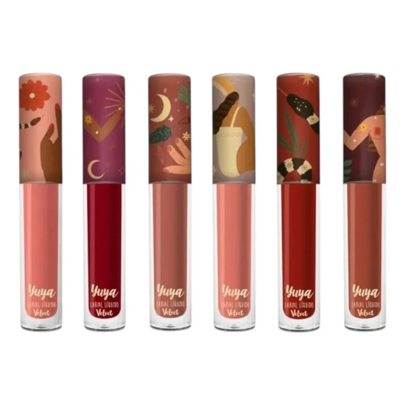 Set 6 Labiales Velvet Yuya + Cosmetiquera Set Velvet
