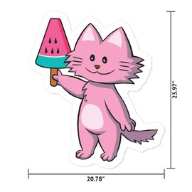 MightySkins Cat Watermelon 24" Peel and Stick Wall Art Removable Cute Stylish Funny Cartoon Dorm Room Decor Sticker Vinyl Wall Decals