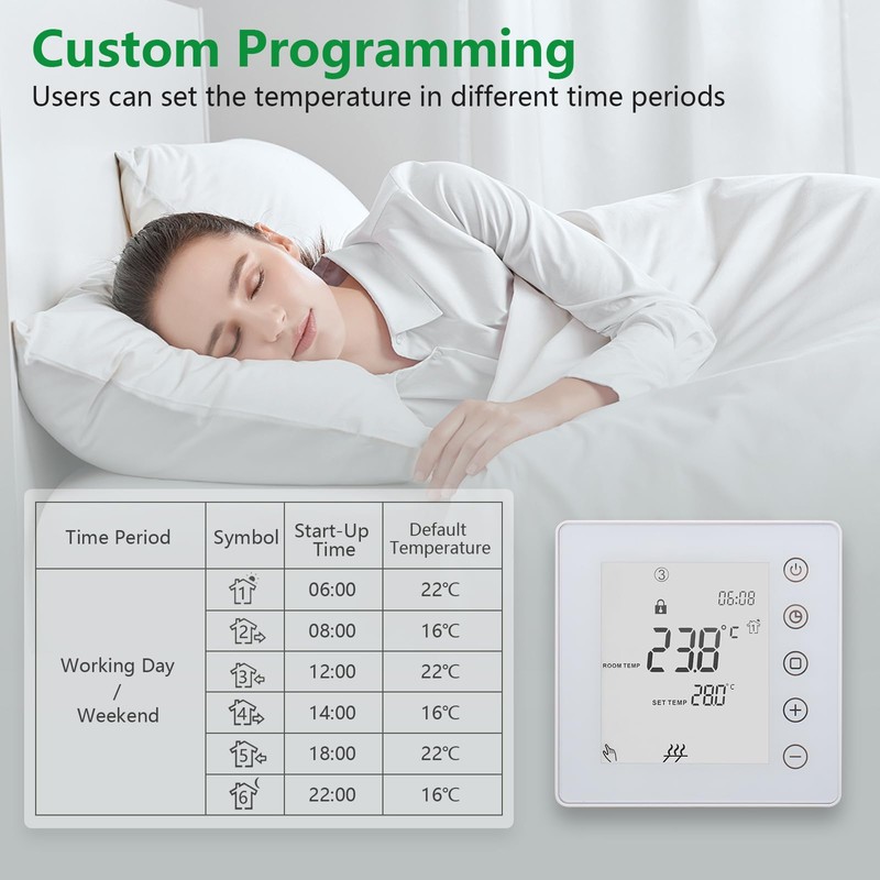 Wengart 24 V WiFi Heating Room Thermostat 7 Days Programmable