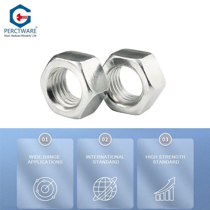 M8(8mm) Iron White Zinc Hex Nut for Bolts & Screws
