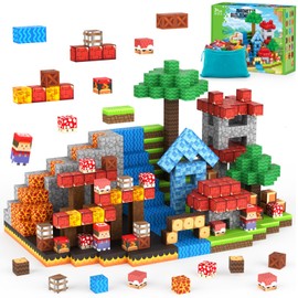 TENYEAH Magnetic Blocks Building Toys, Build Mine Magnet World Game Adventure Set, Upgraded STEM Building Game Sensory Gift for Toddlers Kids Starter Set 3+