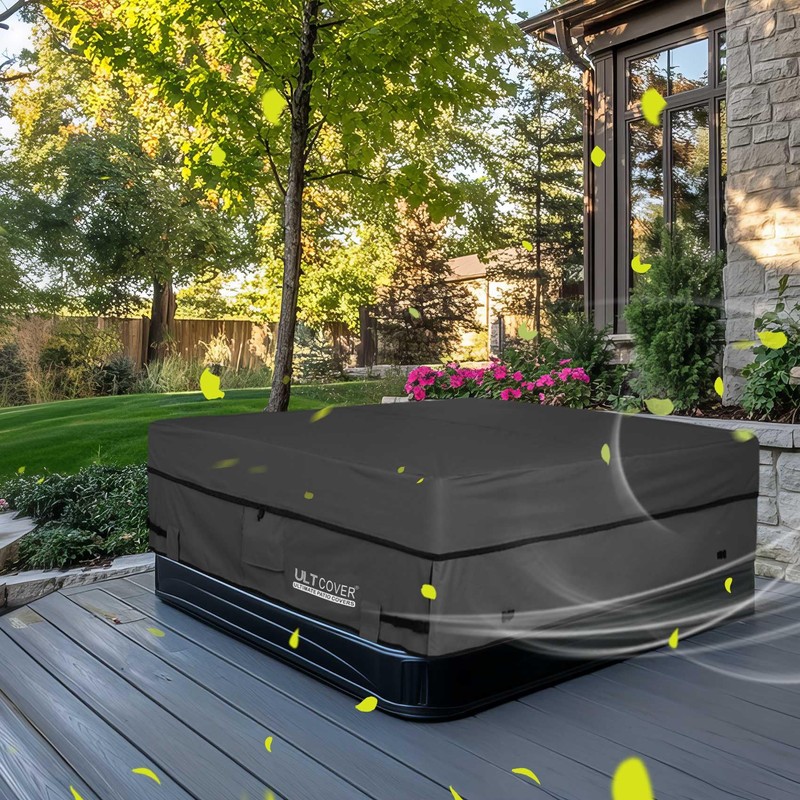 ULTCOVER Waterproof 600D Polyester Square Hot Tub Cover Outdoor SPA