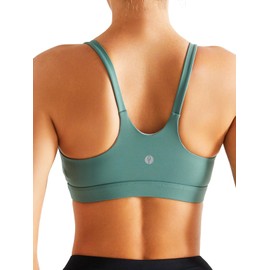 KIMTREE Sports Bra with Padding, U Back Sports Bras for Women High Support (WX2966_Green_L)