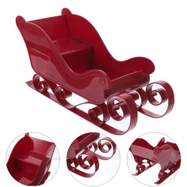 HOMSFOU Christmas Santa Sleigh Candy Dish Bowl Server Fireplace Mantle Tabletop Sled Figurine Succulent Pot Flower Basket for Holiday Winter Table Shelf Decor