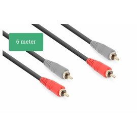 VONYX 177.788 Professional Signal Cable 2x Male RCA to 2x Male RCA Phono Lead 6m