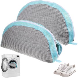Shoe Wash Bag, Washing Machine, Upgraded Shoe Wash Bag, Shoe Wash Bag, Reusable Shoe Wash Bag for Washing Machine with 360° Cleaning Lint, Pack of 2