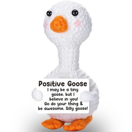 RTIOUJGI Hand Crocheted Courage Goose: Emotional Support & Positivity Gift for Women - For Recovery, Post Surgery & Self-Care - Soothing Presence - Unique Piece