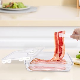 Gzsekken food storage containers,lunch meat container for refrigerator,with sets with lids, ham and cheese fridge container,meats fruit storage containers for fridge White.