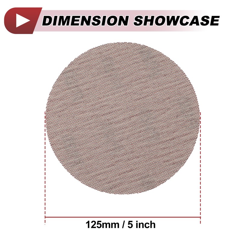 X AUTOHAUX 50 Pcs 5 Inch Abranet Sanding Mesh Anti-Clog