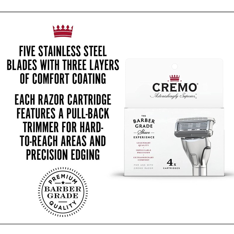 Cremo - Barber Grade Razor Blades for Men | 4