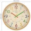 Foxtop Kids Wall Clock, Learning Clock Without Ticking Noises,12 Inch