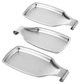 3Pcs Spoon Rest for Stove Top, 304 Stainless Steel Spoon Rest for kitchen counter, Ladles, Tongs, Spatula, 8.1 x 4.3 x 0.6 Inch