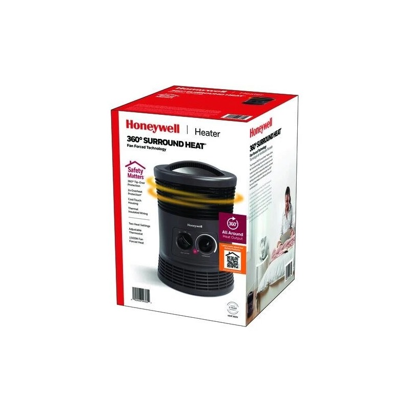 Honeywell 1500W Ceramic Electric Space Heater Tabletop 5118 BTU 360