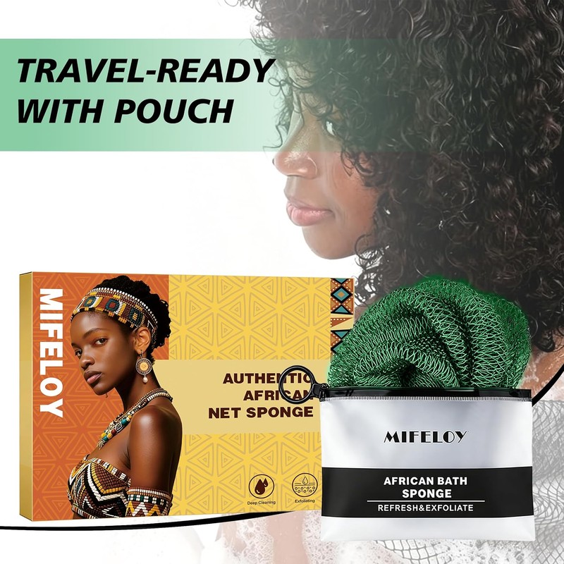Esponja de red africana Mifeloy Paquete de 3 estropajos exfoliantes