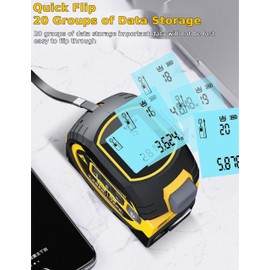 3 in 1 Digital Measuring Tape, Portable 40M Electronic Measurement Tool, Ranging Infrared Digital Tape Measure for Industry Accurate Measuring