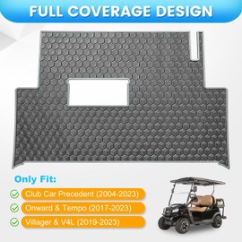 Golf Cart Floor Mat for Precedent Floor Mat, 3/10" Thickness Rubber Full Coverage Precedent Mat, Fit for Club Car Precedent (2004-2025) / Onward & Tempo (2017-2025) / Villager & V4L (2019-2025) Gray