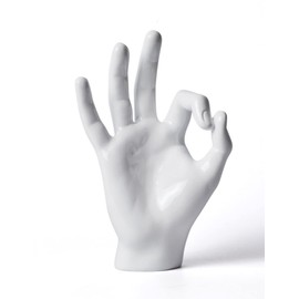 NENBOLEC Modern Sculpture Decor Finger Statue Figurine Hand Gesture Gifts Table Centerpiece Crafts Polyresin Home Arts White 28cm