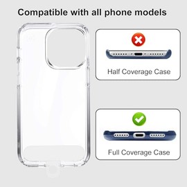 2 Pack Correa de cordón universal para colgar la funda del Teléfono móvil Correa para el cuello Cadena colgante con parche de plástico Gancho para cordón móviles Accesorios