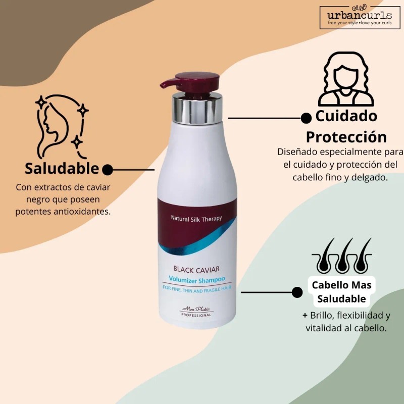 Shampoo Fortificante Cabello Fino Debil Mon Platin Volumizer