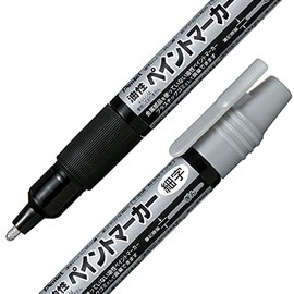Marcador Permanente Uso Industrial Pentel Punto Fino Plata/10 Piezas-MSP20-Z