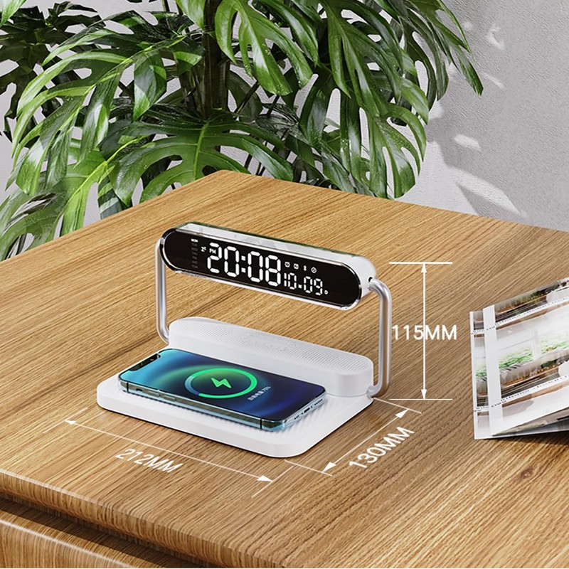 4-in-1 Multifunction Mobile Wireless Charger with Colorful Night Lights, Bluetooth