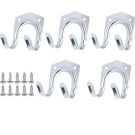 AUFIKR Double Hooks Heavy Duty Multi-Tool Hooks Hangers, Wall Mount Anti-Slip Double Hooks for Warehouse, Garage, Sheds, Garden Tools