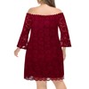 Plus Size Dresses Women Wedding Guest Bridesmaid Burgundy Off Shoulder