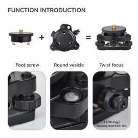SingularXYZ Universal Tribrach/Base for GPS RTK and Total Station Prisms, Black Aluminum Alloy Construction, Durable, 5/8" x 11 Thread for Surveying Equipment